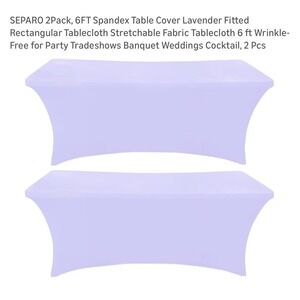 6' Ft.  Separo Spandex Table Cover Party Lilac 2 Pieces - Brand New In Package